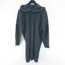 【中古】オムプリッセイッセイミヤケ HOMME PLISSE ISSEY MIYAKE HP11JL152 長袖 ロングカーディガン パーカー プリーツ 1 緑系 グリーン メッシュ シースルー 透け感 スナップボタン メンズ 【ベクトル 古着】 250710