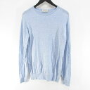 【中古】ジョンスメドレー JOHN SMEDLEY 長袖 ニット セーター カシミヤ混 M 水色 ライトブルー イギリス製 リブ 無地 メンズ 【ベクトル 古着】 250712