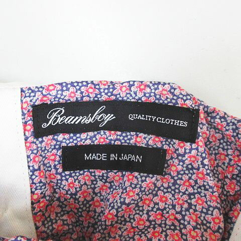 【中古】ビームスボーイ BEAMS BOY 花柄 半袖 シャツワンピース 膝丈 紺系 ネイビー 日本製 レディース 【ベクトル 古着】 250711