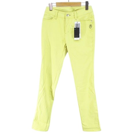 【中古】未使用品 カステルバジャック CASTELBAJAC ゴルフウェア ロングパンツ ジップフライ 38 黄 イ..