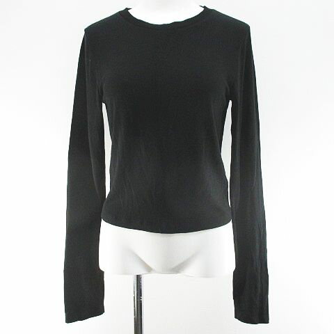 【中古】アリスオリビア alice + olivia BASE 長袖 ニット カットソー S 黒系 ブラック 無地 ストレッ..