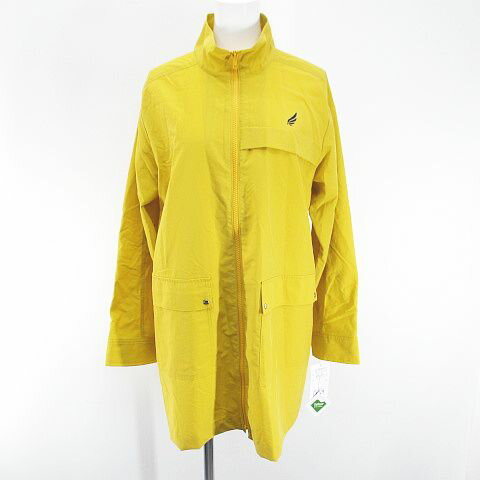 【中古】未使用品 ヴィカポタ VICA POTA コート ミディアム丈 薄手 38 黄 イエロー系 ロゴ プリント ジップアップ ポケット 無地 タグ付 レディース 【ベクトル 古着】 250902