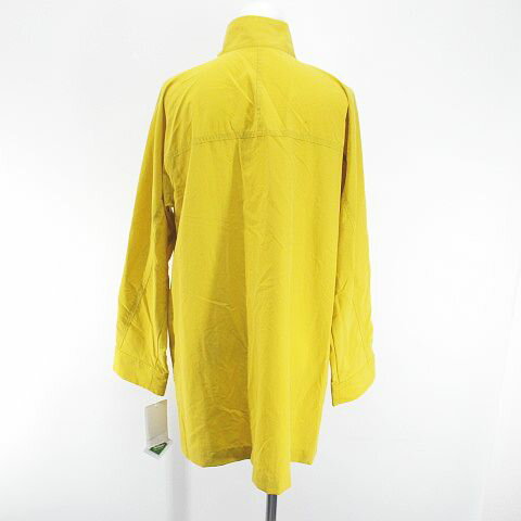 【中古】未使用品 ヴィカポタ VICA POTA コート ミディアム丈 薄手 38 黄 イエロー系 ロゴ プリント ジップアップ ポケット 無地 タグ付 レディース 【ベクトル 古着】 250902