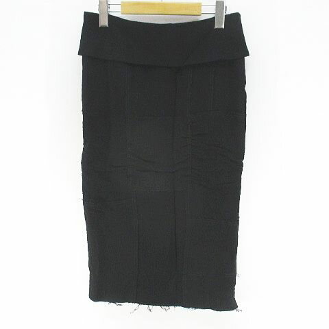 【中古】トムフォード TOM FORD GC5293 FAX328 タイトスカート ステッチ シワ加工 スカート 絹 シルク ..