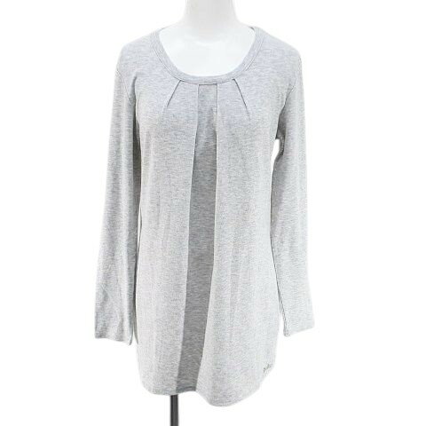 【中古】マリアーニ MALIANI 長袖 Tシャツ カットソー ロンT チュニック M 灰系 グレー ストレッチ ロ..