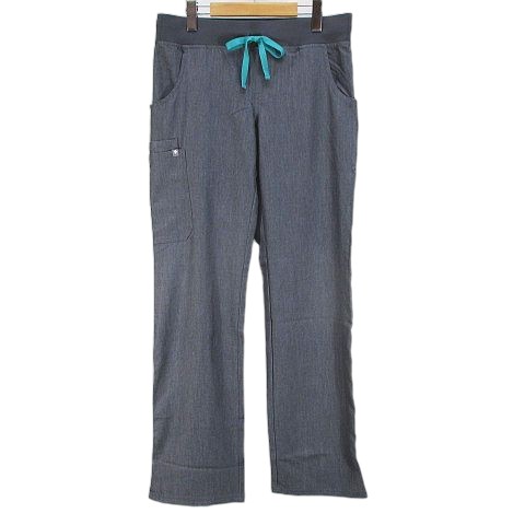 【中古】FIGS メディカル ユニフォーム T21004T 1176 ロング丈 カーゴ スクラブパンツ S 灰系 チャコールグレー ウエストゴム スリット メンズ 【ベクトル 古着】 250915