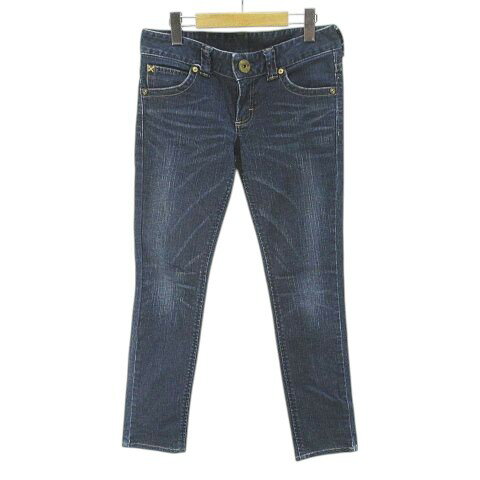 【中古】リー LEE 65111 デニムパンツ ジーンズ スキニーパンツ ジップフライ 27 紺系 ネイビー インディゴ ストレッチ レディース 【ベクトル 古着】 251012