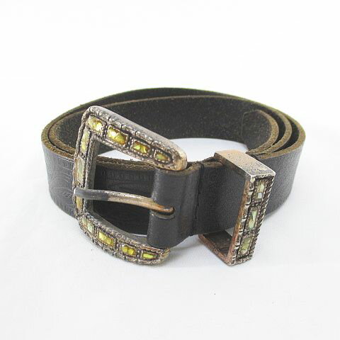 【中古】キャサリンハムネットロンドン KATHARINE HAMNETT LONDON 花柄 フラワー プレーンベルト 型押..