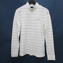 【中古】キャロウェイ CALLAWAY ゴルフウェア 長袖 フリース カットソー M 白系 ホワイト ラメ ボーダー柄 ロゴ 刺繍 レディース 【ベクトル 古着...