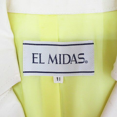 【中古】エルミダ EL MIDAS ジャケット ミドル丈 11 ライトベージュ ボタン 裏地 日本製 レディース 【ベクトル 古着】 251024
