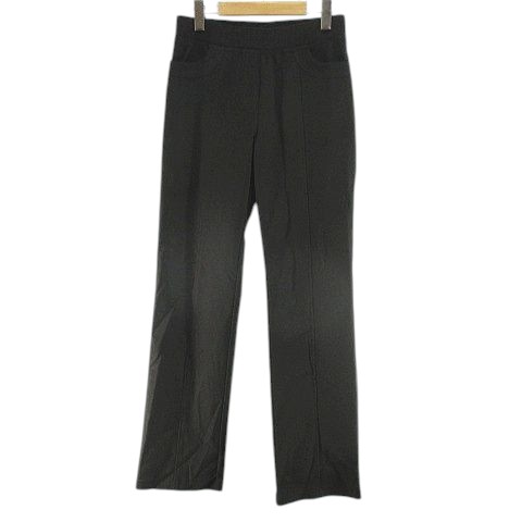 【中古】未使用品 ラ・イマージュ la IMAGE ロング丈 ストレート パンツ 9号 茶系 ダークブラウン 無地 ウエストゴム ストレッチ レディース 【ベクトル 古着】 251108
