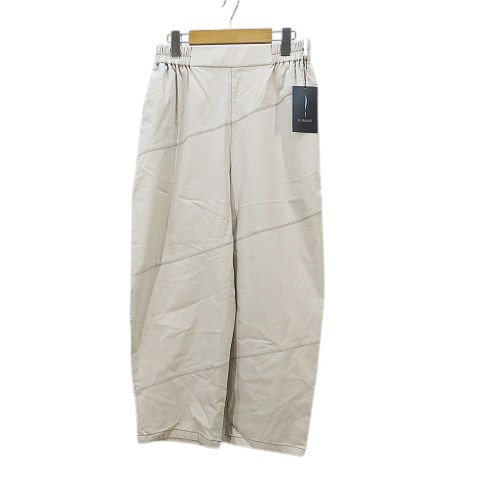 【中古】未使用品 ラ・イマージュ La IMAGE サルエル イージー クロップドパンツ 9 ベージュ系 ストレッチ タグ付き レディース 【ベクトル 古着】 251117