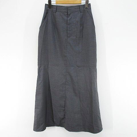 【中古】ムルーア MURUA ロング丈 マーメイドスカート 1 灰系 グレー 無地 カットアウト ジップ スリット 裏地 レディース 【ベクトル 古着】 251215