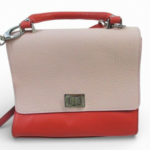 【中古】Borse Pelle ボルサ イン ペレ ハンド ショルダー 2WAYバッグ ピンク レザー イタリア製 レディース 【ベクトル 古着】 251225