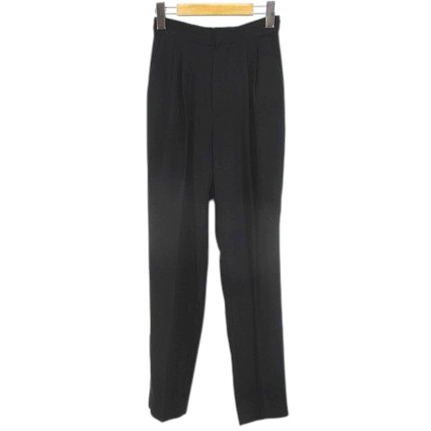 【中古】ムルーア MURUA ロング丈 ベーシックパンツ S 黒系 ブラック 無地 ジップフライ タック 裏地 レディース 【ベクトル 古着】 251230