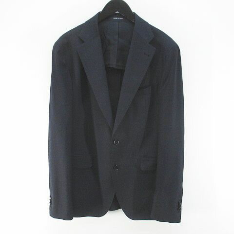 【中古】タリアトーレ TAGLIATORE セットアップ スーツ スリーピース テーラード ジャケット ベスト ジレ ロングパンツ スラックス 背抜き ジップフライ 50 紺系 ネイビー イタリア製 ロールアップ 毛 ウール 裏地 メンズ 【ベクトル 古着】 260106
