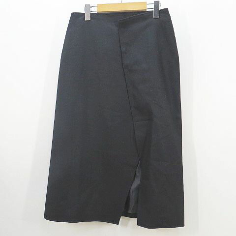 Rakuten - 【中古】ミズイロインド mizuiro ind タイトスカート ロング丈 2 黒系 ブラック 無地 フロントスリット ストレッチ レディース 【ベクトル 古着】 260213