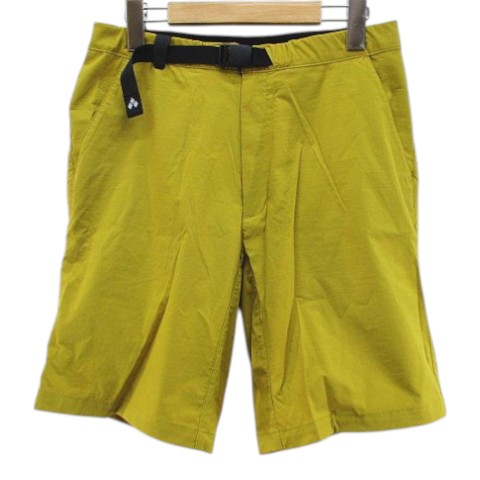 【中古】モンベル Montbell アウトドア 1105473 ストレッチO.D.ショーツ ショートパンツ S 黄系 イエロー ジップフライ ベルト ロゴ 刺繍 メンズ 【ベクトル 古着】 260213