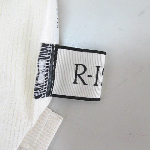 【中古】リズム R-ISM 半袖 チュニック ワンピース 4 白系 ホワイト 切替 ラメ ストライプ柄 ボタン 透け感 レディース 【ベクトル 古着】 260221 3