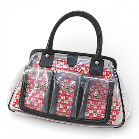 【中古】バリー BALLY クリア ハンドバッグ ボストンバッグ ビニール レッド 赤 レディース 【ベクトル 古着】 260315