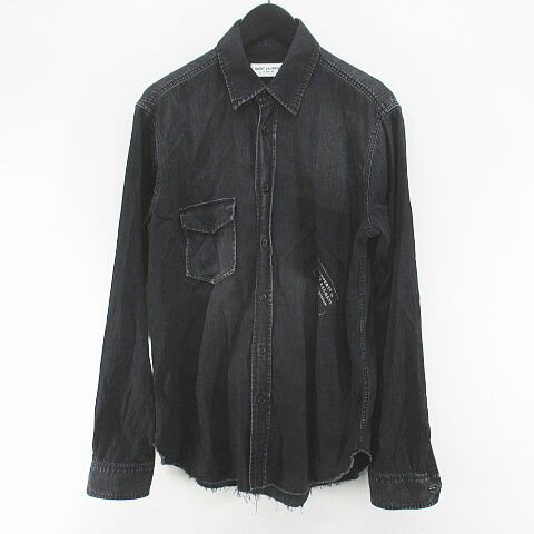 SAINT LAURENT サンローラン 374936 Y480G エディ期 ウォッシュ加工 デニム ウエスタン 長袖 シャツ インディゴブルー系 XS【中古】 SAINT LAURENT - SAINT LAURENT サンローラン 374936 Y480G エディ期
