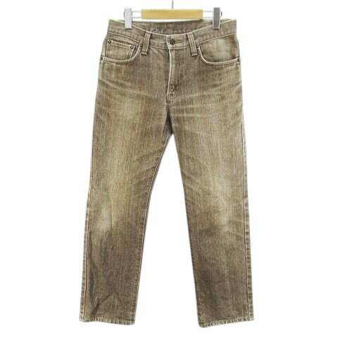 【中古】エドウィン EDWIN 403 EIN-4163 E501-2610 デニムパンツ ジーンズ ジップフライ 40 茶系 ブラウン 日本製 ロング丈 メンズ 【ベクトル 古着】 260421