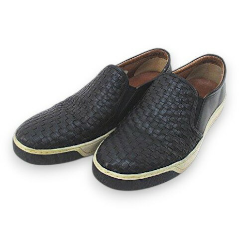 【中古】J&M 1850 Johnston & Murphy Est. 1850 ジョンストンアンドマーフィー スリッポン 編みデザイン 9.5 ブラック 黒系 メンズ 【ベクトル 古着】 260501