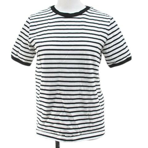 樂天商城 - 【中古】トレフルプラスワン TREFLE+1 ボーダー柄 半袖 Tシャツ カットソー F 白系 ホワイト ラメ リブ 日本製 レディース 【ベクトル 古着】 260425