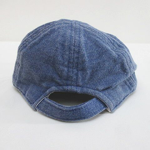 【中古】ファミリア Familiar ベビー 帽子 41-43 青系 ブルー デニム調 刺繍 ゴム...