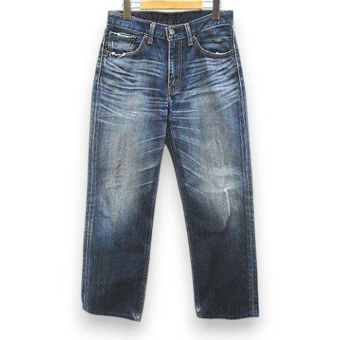 [Used] Levi's 702 Long Denim Jeans, Straight Leg, W29L32, Blue/Indigo, Zip Fly, Distressed Finish, Leather Label, Men's [Vector Used Clothing] 260502