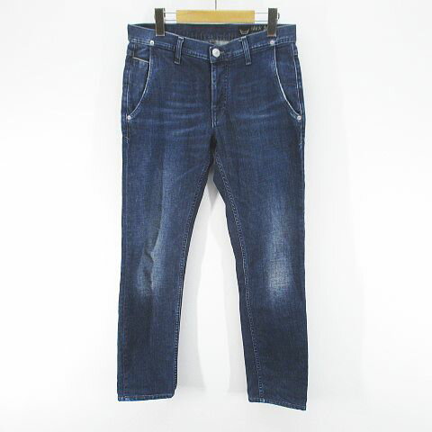 [Used] Care Label Denim Jeans, Button Fly, Size 30, Navy/Indigo, Made in Italy, Stretch, Women's [Vector Used Clothing] 260510