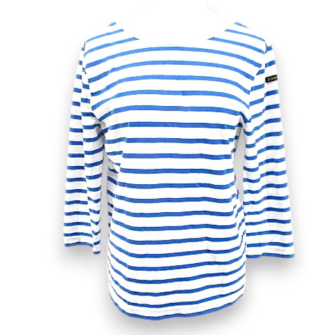 ルミノア Leminor ボーダー 八分袖 Tシャツ カットソー ロンT 青系 ブルー フランス製 レディース  260531