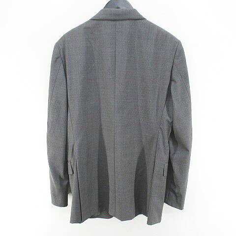 ブランド古着の買取販売ベクトルの【中古】バーニーズニューヨーク BARNEYS NEW YORK セットアップ スーツ テーラード ジャケット 背抜き ロングパンツ スラックス ジップアップ 48 灰系 グレー 日本製 ロールアップ 毛 ウール 裏地 無地 メンズ 【ベクトル 古着】 260526｜アングル2