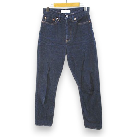 [Used] TEXTURE WE MADE Denim Pants Jeans Zip Fly Navy Indigo Made in Japan Long Length Women's [Vector Used Clothing] 260628