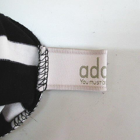 【中古】アダバット adabat ゴルフウェア ボーダー柄 長袖 カットソー 38 黒系 ブ...