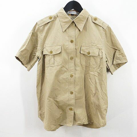 中古 バーバリーズ Burberrys 半袖 サファリシャツ L ベージュ系 胸ポケット 無地 ラウンドヘム レディース ベクト auc-vector-21145036 ブランド古着の買取販売ベクトル パッケージ画像