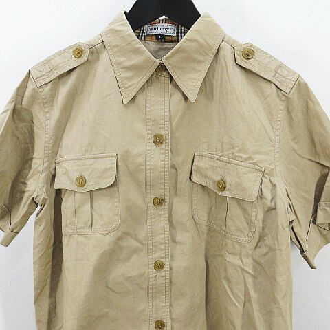 中古 バーバリーズ Burberrys 半袖 サファリシャツ L ベージュ系 胸ポケット 無地 ラウンドヘム レディース ベクト auc-vector-21145036 ブランド古着の買取販売ベクトル サンプル画像3