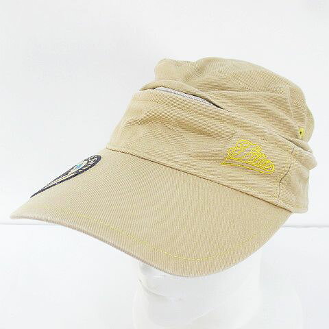 【中古】フィラ FILA GOLF ゴルフウェア 2WAY キャップ帽 帽子 サンバイザー ベージュ系 ロゴ 文字 刺繍 ベルクロアジャスター メンズ 【ベクトル 古着】 260801