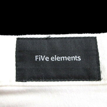 ファイブエレメンツ FiVe elements パンツ デニム ジーンズ カットオフ スキニーデニム ボタンフライ ホワイト 44 メンズ 【中古】【ベクトル 古着】 180413 ブランド古着ベクトルプレミアム店