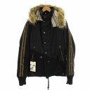 【中古】グレッグローレン GREG LAUREN 19AW BLACK ROYAL RETRO PUFFY JACKET 再構築 中綿ジャケット フェイクファー 1 S 黒 ブラック /☆K メンズ 【ベクトル 古着】 221107