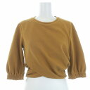 【中古】3.1 フィリップリム 3.1 phillip lim Crop Twist-front Top カットソー スウェット トレーナー パフスリーブ ショート丈 五分袖 XS 黄色 マスタード /TK レディース 【ベクトル 古着】 221123