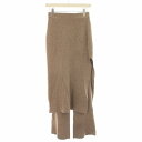 【中古】クラネ CLANE 19AW セット Skirt Layered Knit Pants スカートレイヤードニットパンツ タイト ロング サイドスリット イージー スラックス ウール混 1 S ベージュ 17106-2141 /TW1 レディース 【ベクトル 古着】 230310