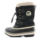 【中古】ソレル SOREL キッズ ユートパックナイロン YOOT PAC NYLON スノーブーツ ショートブーツ レースアップ ボア US2 20cm 黒 ブラック NY1879-010 /YI13 レディース 【ベクトル 古着】 230502