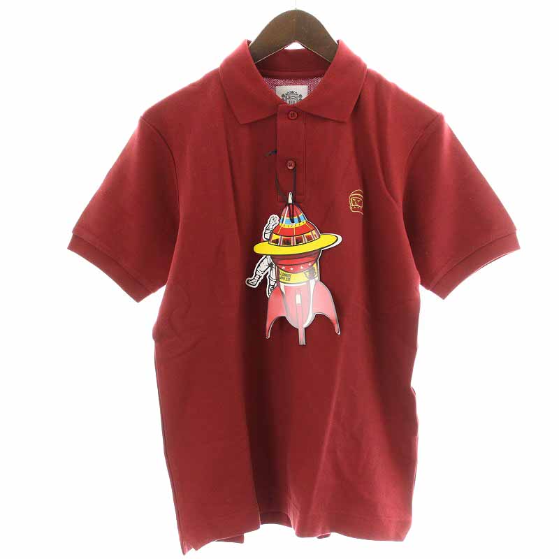 【中古】未使用品 ビリオネア ボーイズ クラブ BILLIONAIRE BOYS CLUB ポロシャツ 刺繍 半袖 S 赤 レッド /YI29 メンズ 【ベクトル 古着】 231024