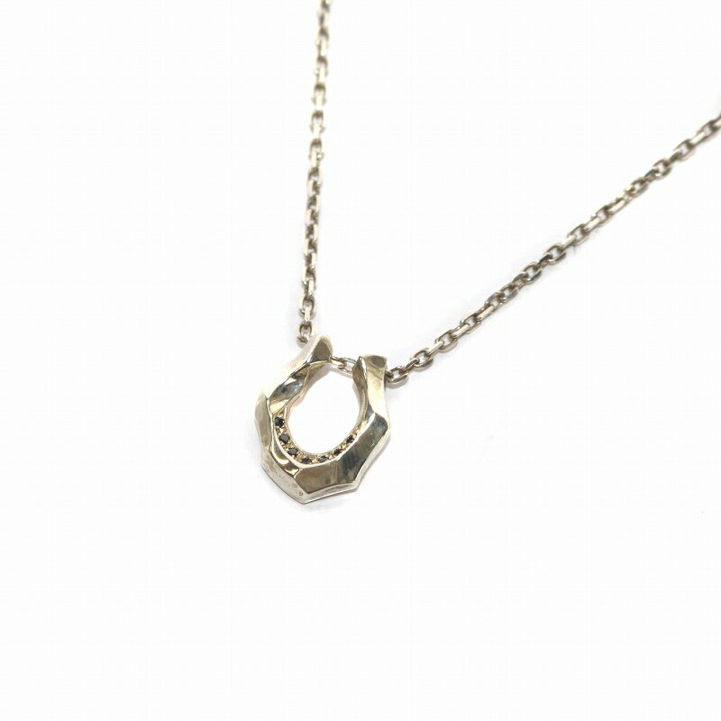 【中古】ガルニ GARNI Horse Shoe Pendant w/c ペンダント ネックレス 馬蹄 キュービックジルコニア SV シルバー 黒 ブラック GN17042 /SI2 メンズ 【ベクトル 古着】 231026