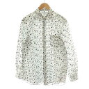 【中古】コムデギャルソンシャツ COMME des GARCONS SHIRT × KAWS カウズ 21AW シャツ 長袖 総柄 コットン M 白 ホワイト 黒 ブラック FH-B029 /AN39 メンズ 【ベクトル 古着】 231110