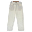 【中古】ヤエカ YAECA WIDE STRAIGHT DENIM ワイドストレッチデニム パンツ ジーンズ ジップフライ 30 M 白 ホワイト 13-11WH /SI39 メンズ 【ベクトル 古着】 231205