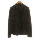 【中古】サルヴァトーレフェラガモ Salvatore Ferragamo 近年モデル レザージャケット スエード 羊革 ラムレザー 54 XL 茶 ブラウン 0716652 /AN11 メンズ 【ベクトル 古着】 240108