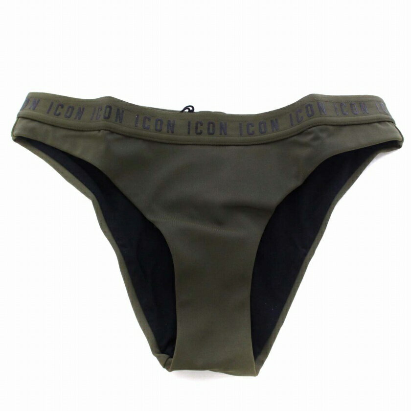 【中古】未使用品 ディースクエアード DSQUARED2 BEACHWEAR SWIM BRIEF スイムショーツ パンツ 水着 ロゴ ナイロン 38 M カーキ /BM ■GY29 レディース 【ベクトル 古着】 240118