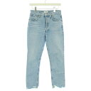 【中古】ドゥーズィエムクラス DEUXIEME CLASSE AGOLDE LOS ANGELES 22SS Riley High Rise Straight Crop Jean ダメージ加工デニムパンツ ジーンズ カットオフ W26 青 ブルー A056-1370 /TK レディース 【ベクトル 古着】 240125